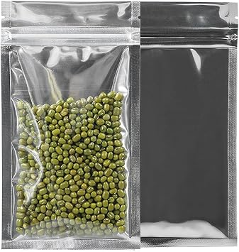 Resealable Zip Mylar Bag Food Storage Aluminum Foil Bags Smell Proof Pouches 100pcs 2.75x5.1 in