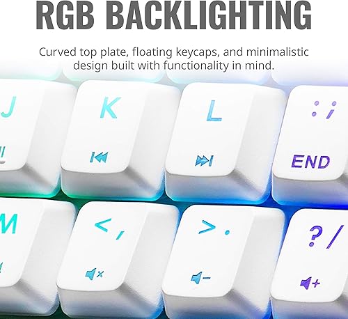 Miniatura 2 de Cooler Master SK620 - Teclado mecánico para juegos de perfil bajo, 60% plateadoblanco, interruptores azules clic, RGB personalizable, diseño