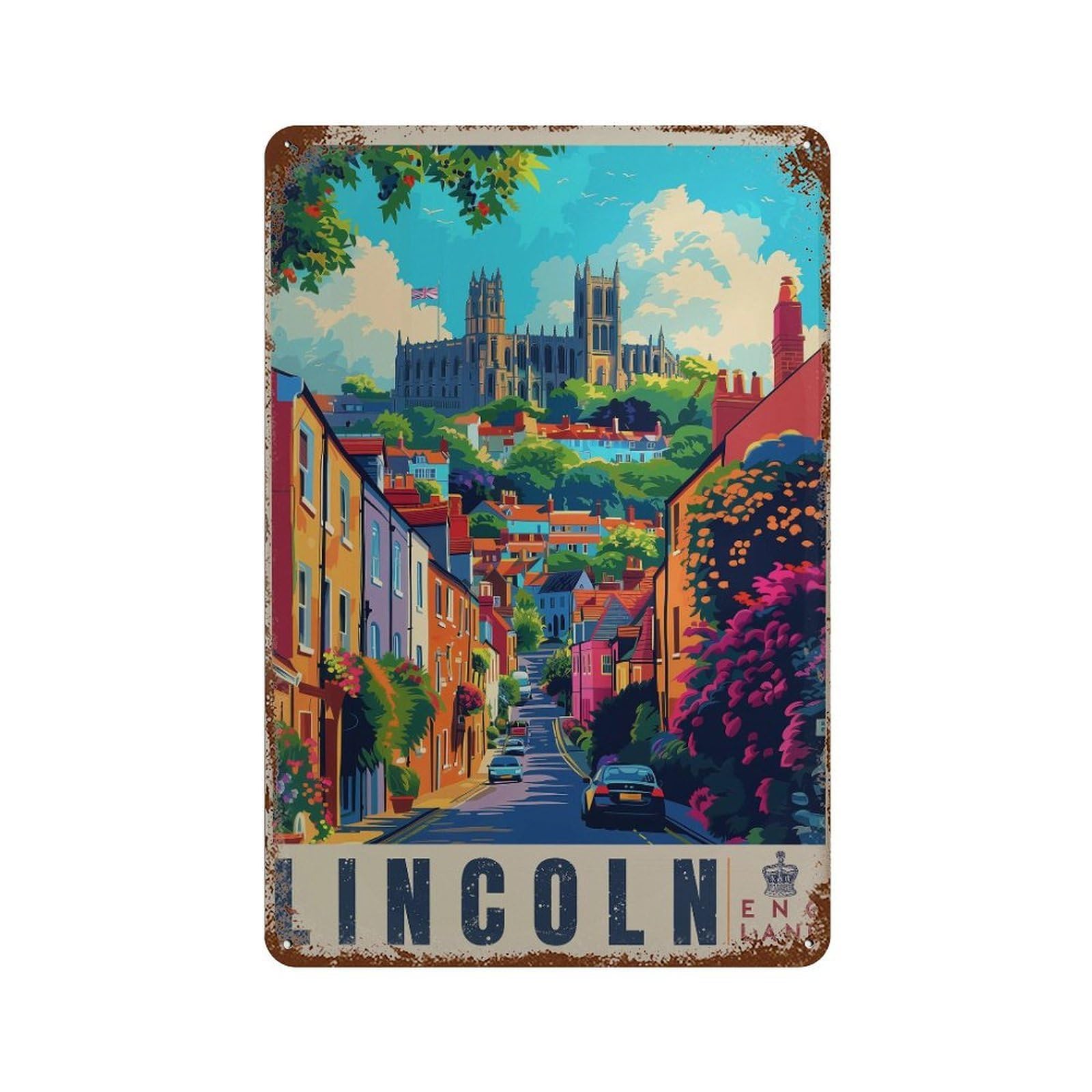 xiaoxiaoshen Lincoln England Travel UK Wall Decor Art Metal Tin Poster Modern Home Decor Art Home Bar Shop Decorations Vintage Sign 30x20cm