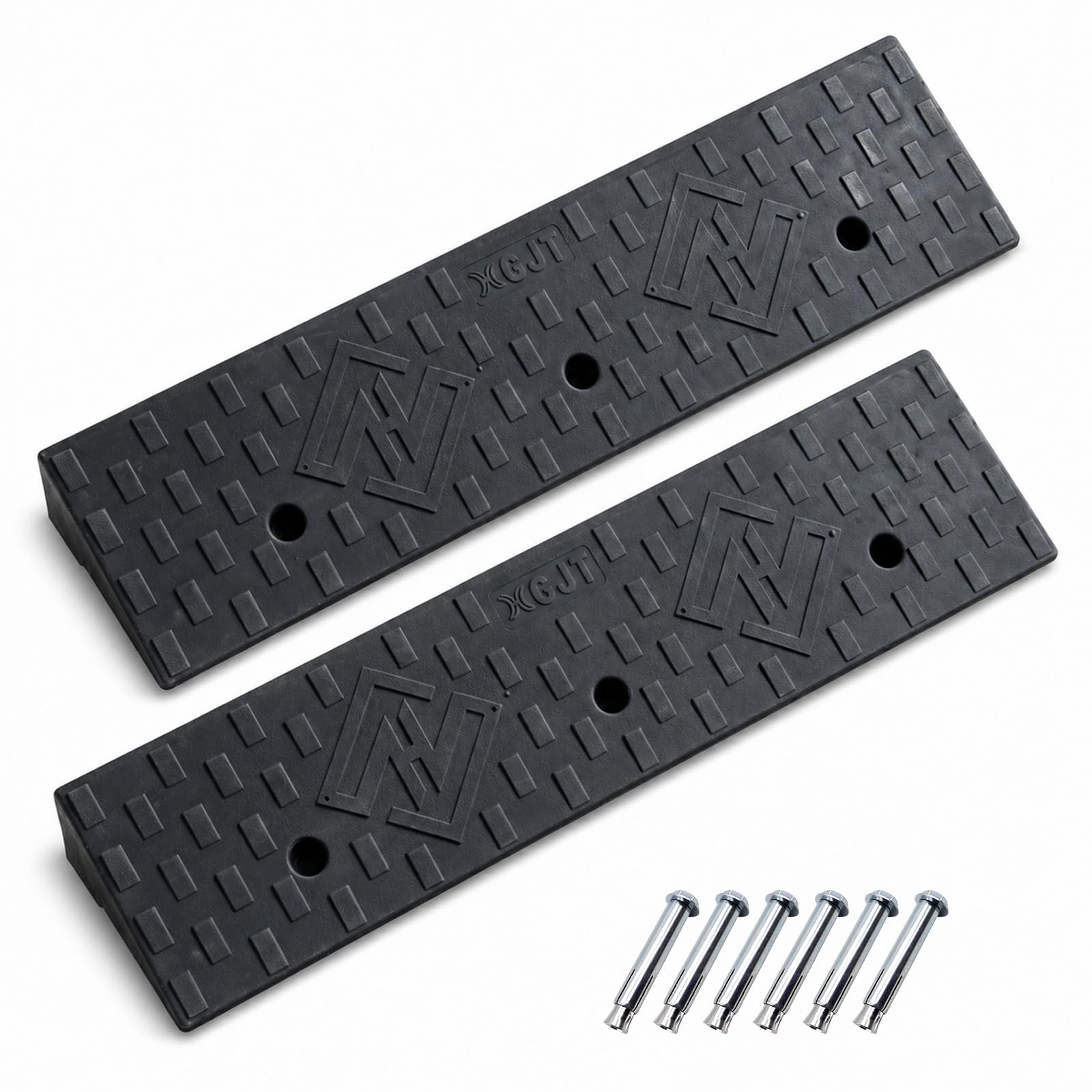 Photo 1 of 2 Pack 4'' Rise Rubber Curb Ramp,Heavy Duty, 11000lbs Capacity,Threshold Ramps, Car Slope Ramp for Loading Dock Bike Vehicle Warehouse Sidewalk Wheelchair (4" H)