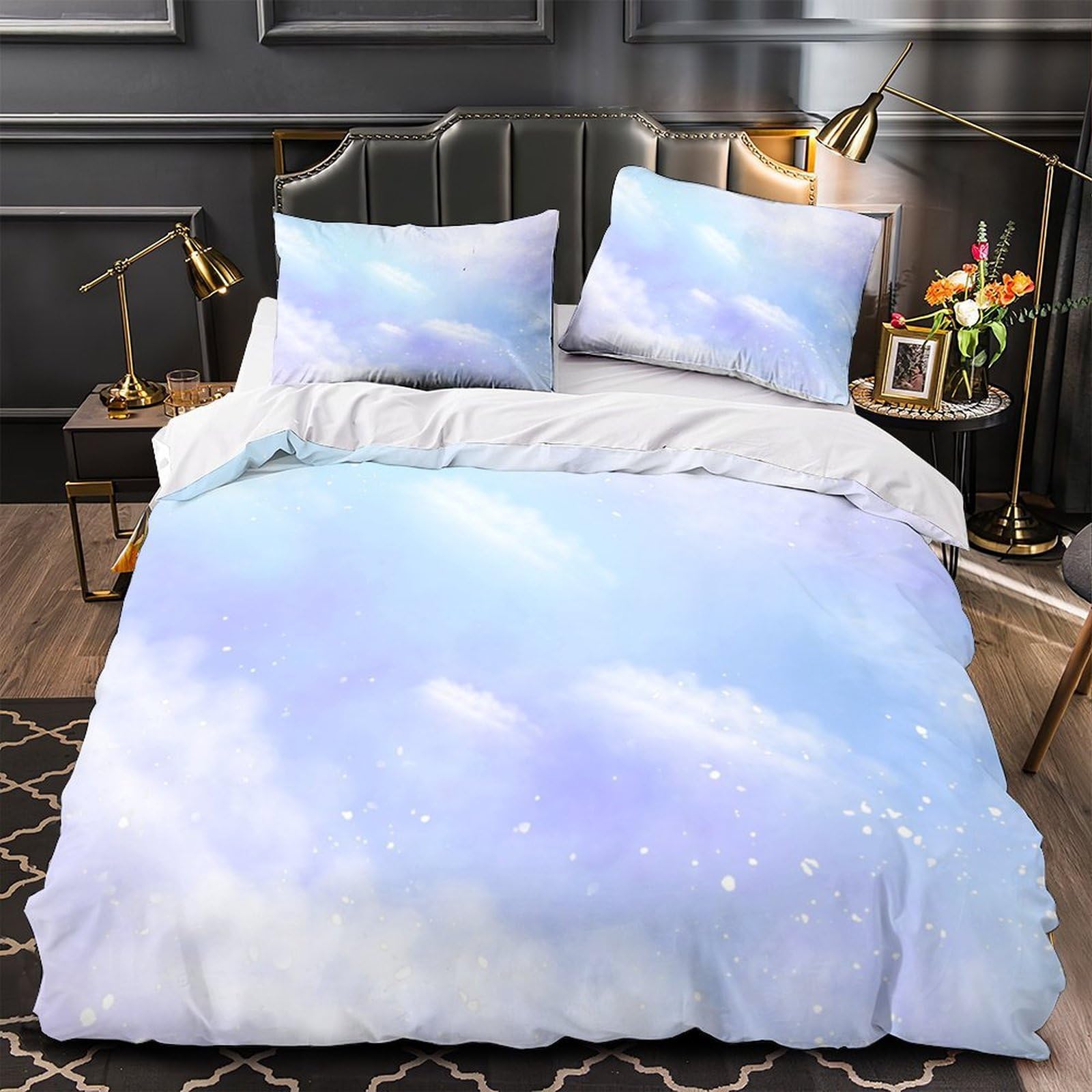 Parure de lit football 260x220 cm avec housse de couette microfbre 3D pour fille