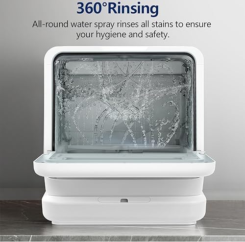 Miniatura 2 de COWSAR Lavavajillas para encimera con tanque de agua integrado de 2 galones, 6 modos de lavado, rociado doble de 360, 167  y función de secado al