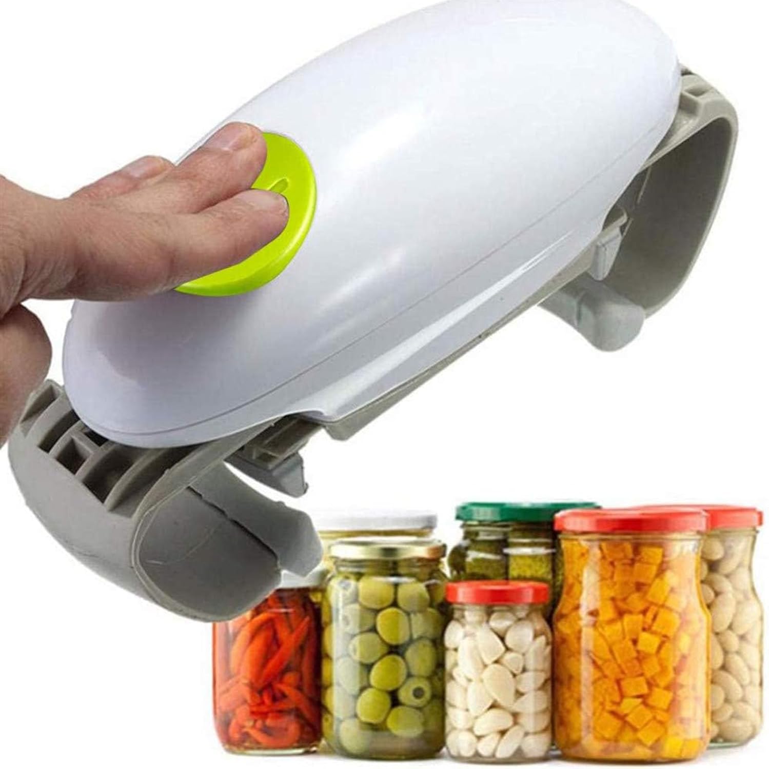 Automatic Electric Can Opener For The Elderly With Arthritis Weak Hands Bottle Opener For Arthritic Hands (Green Button)
