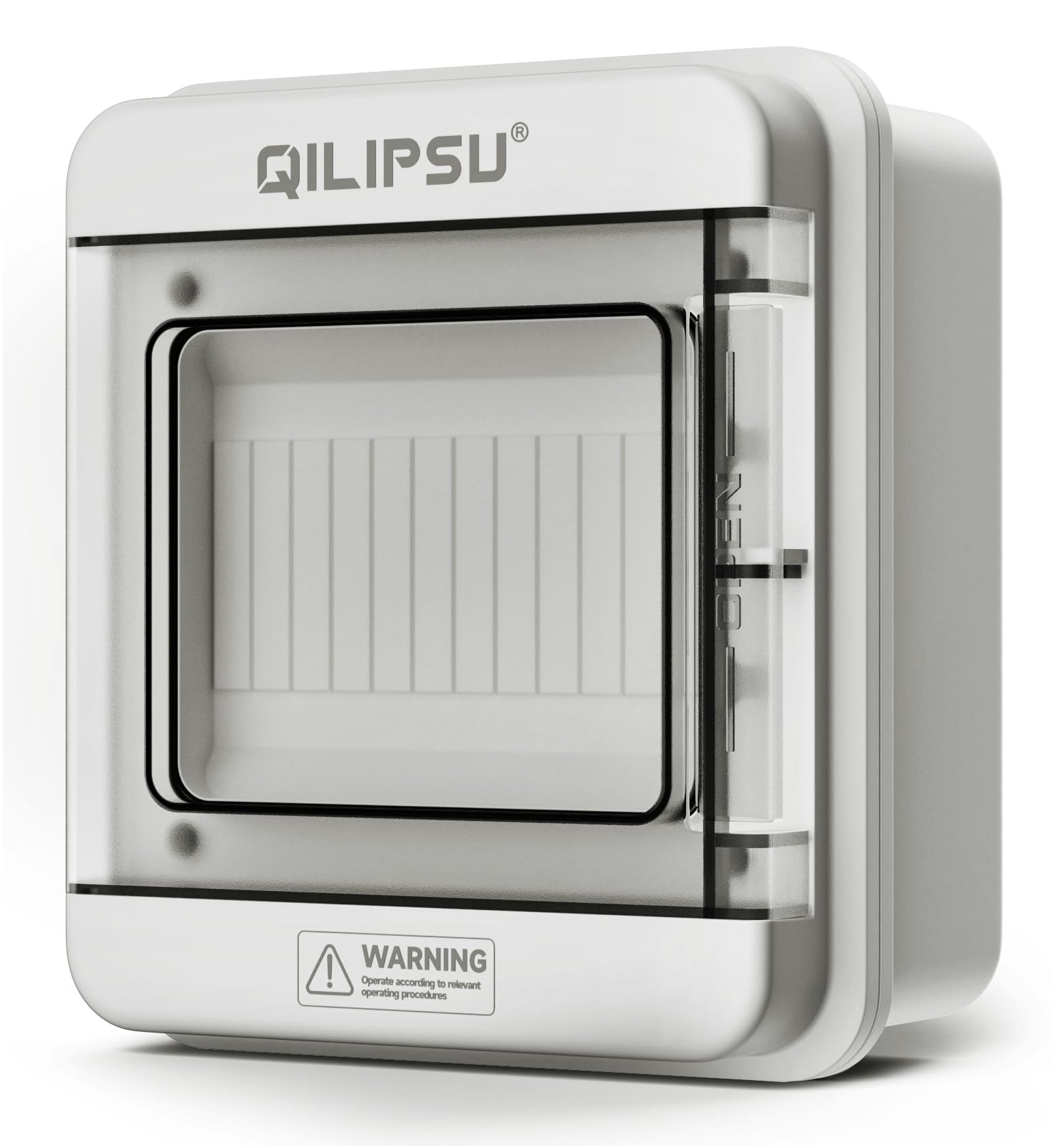 QILIPSU 6 Way DIN Rail Circuit Breaker Box UL94-V0 PC/ABS IP65 Waterproof Distribution Enclosure with Longer Bus Bars for Indoor Outdoor and Solar Use