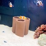 Ceramic Shelters, 2 pcs, Fish Tank Accessories, Fish House, Swim Holes Aquatic, Aquarium Cave, Aquarium Ceramic Decor for Freshwater and Saltwater Fish Tank, Pets to Breed, Play and Rest Decor