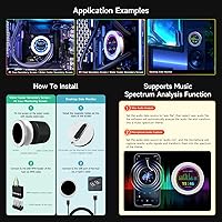 Vista 5 de Waveshare Pantalla LCD redonda de 2.8 pulgadas, CPU/GPU, monitor de temperatura de computadora AIO para sistemas de refrigeración por agua, piezas