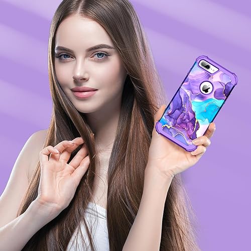 Miniatura 7 de Funda para iPhone 8 Plus7 Plus, tres capas, resistente, a prueba de golpes, de plástico duro, goma de silicona suave, funda protectora para iPhone 8