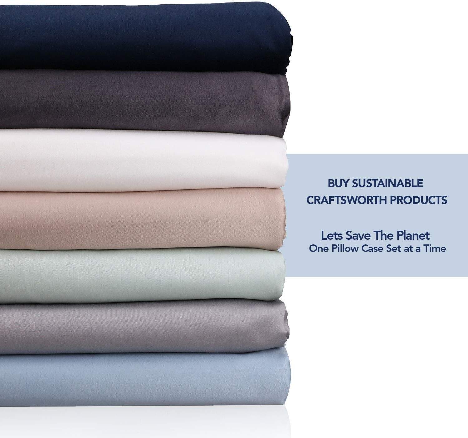 Craftsworth 100% Egyptian Cotton Pillowcases King Size Set of 2 White Cool Comfy Soft Silky King Pillowcases Better Than Percale Hotel Luxury Quality - Image 7