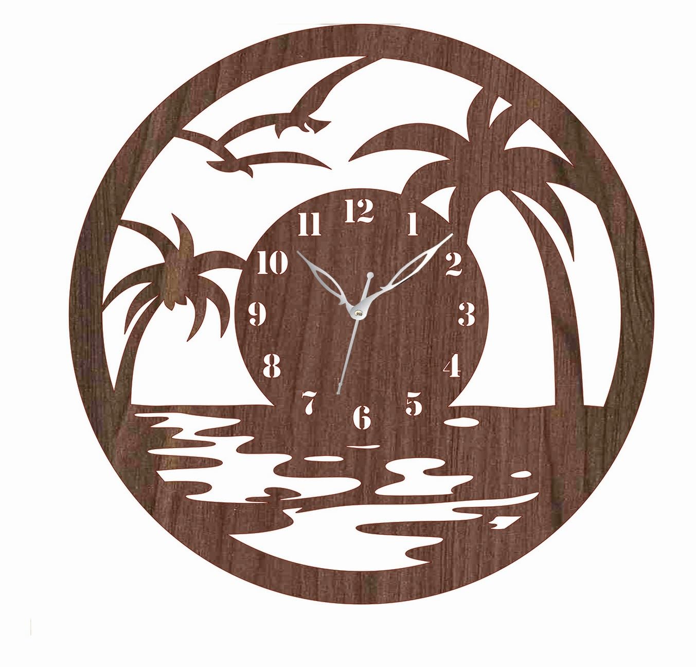 ADK Wall Clock, MDF Wood Modern Clock, Trendy Silent Non-Ticking Battery Operated Wall Clocks for Living Room/Home/Kitchen/Bedroom/Office/School Decor DN-34 (Brown) 15