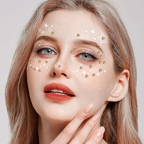 Miniatura 5 de 3090 calcomanías autoadhesivas de diamantes de imitación brillantes para la cara, joyas con purpurina corporal, suministros de manualidades para el