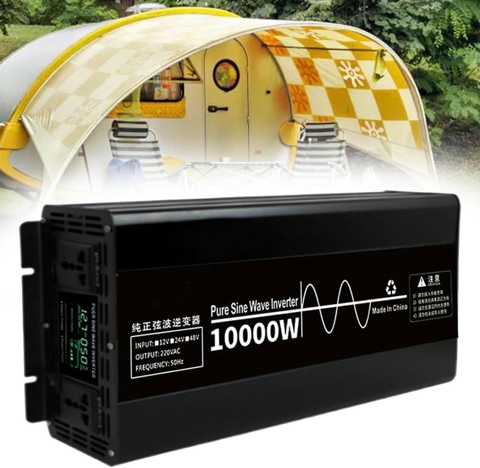 Convertisseur de tension DC à AC 10000W onduleur onde sinusoïdale pure pour batterie camion et RV