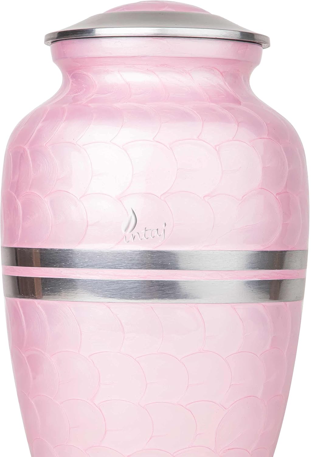 INTAJ Cremation Urn for Human Ashes – Elegant Memorial Urn for Men and Women, Decorative Large Burial Urn Holds Up to 250lbs (Rose)