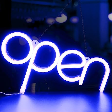 Battery Operated Open Signs for Business Cordless LED Open Sign Neon Light
