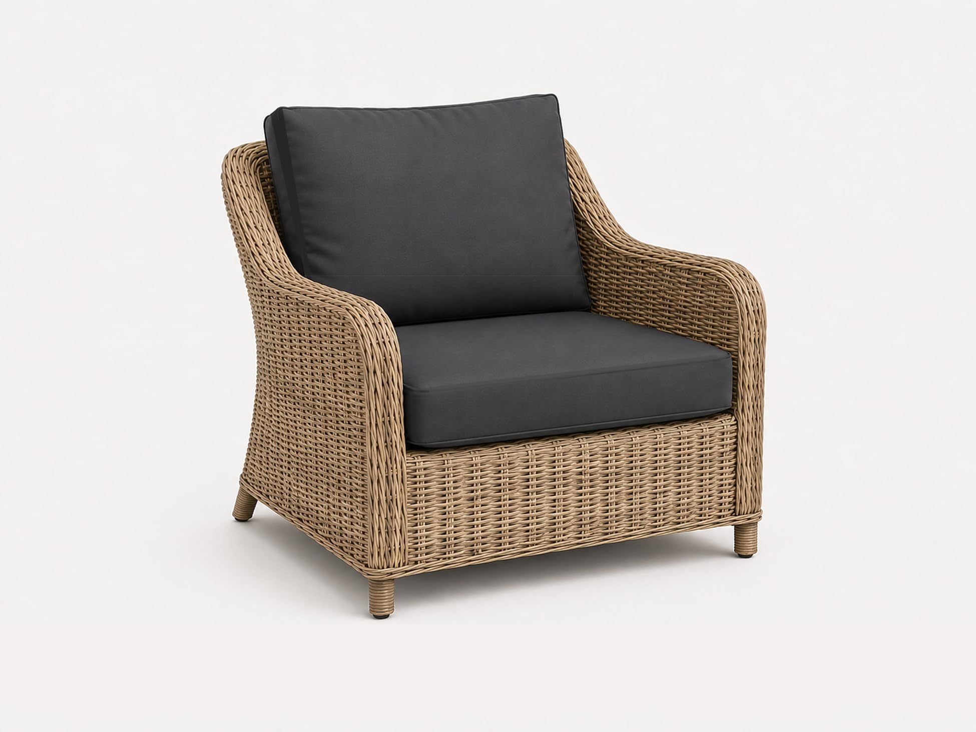 Loungekissen Set für Polyrattan Sofa 2-3Sitzer (Anthrazit Set: 56x52+56x45) | Outdoor Sitzkissen für Gartensofa, abnehmbarer Bezug, waschbar Rattanmöbel