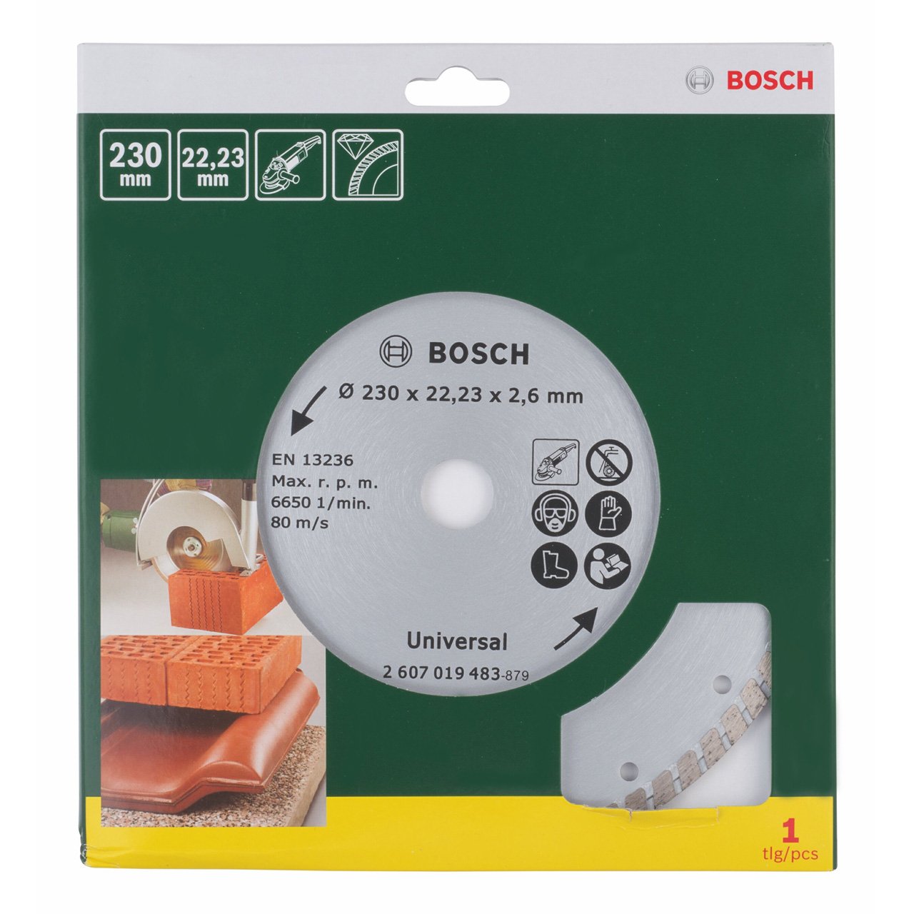 Bosch Home and Garden Diamanttrennscheibe Turbo, 230 mm, 2607019483
