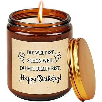 tuzeliya birthday gift for women - candle gift for women & men - birthday gift for wife mum daughter grandma girlfriend sister - best friend gift - staged candles in glass
