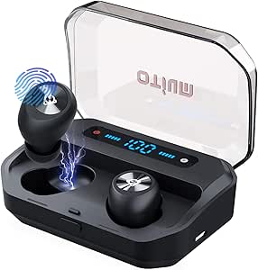 Otium Wireless Earbuds Bluetooth 5.0 Headphones with Digital Intelligence LED Display 3500 mAH Charging Case 135H Playtime Stereo Sound Headset IPX8 Waterproof Built-in Mic for Home Office…