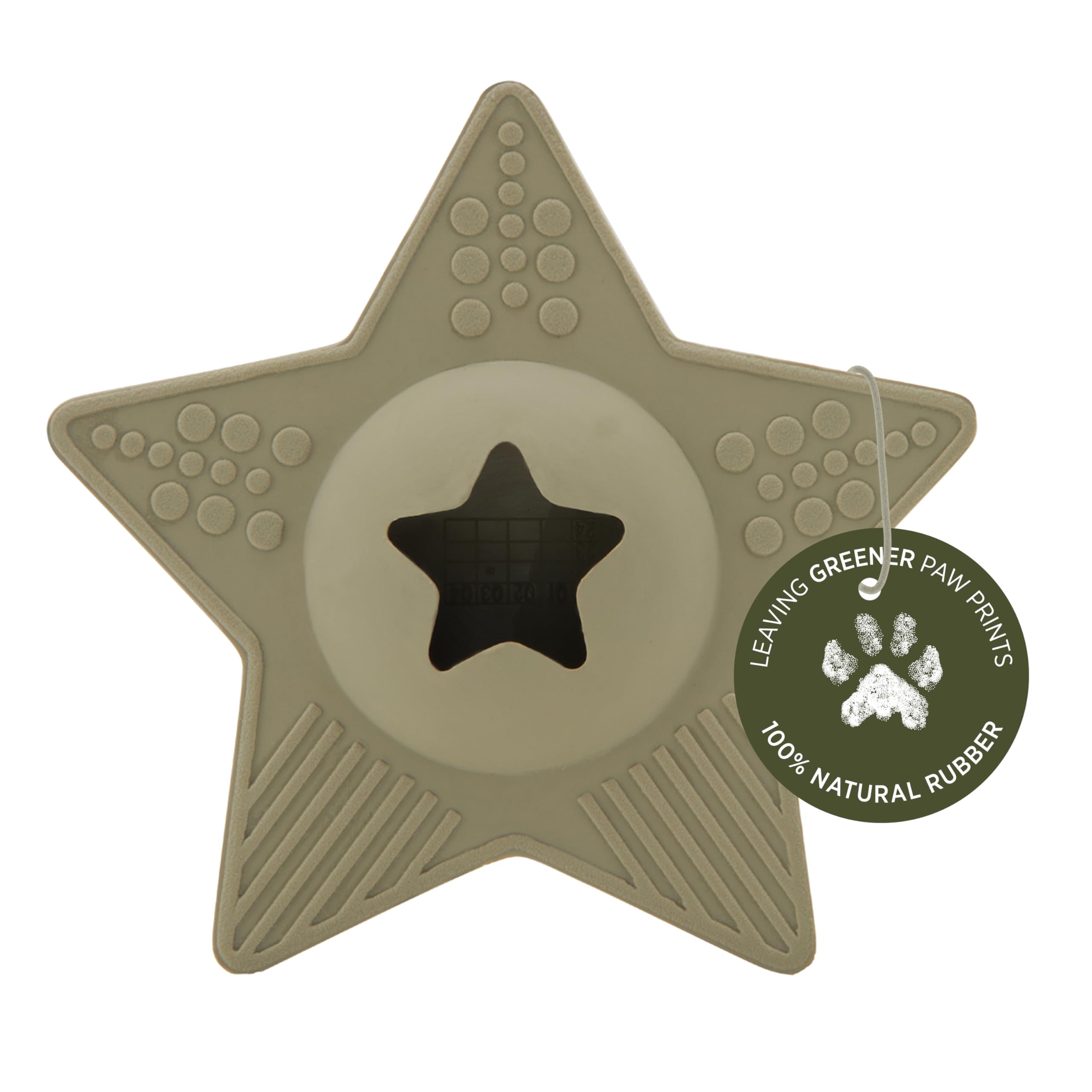 Hevea Star Activation Dog Treat Toy, Natural Rubber Puppy Chew Toy for Sore Gum Relief