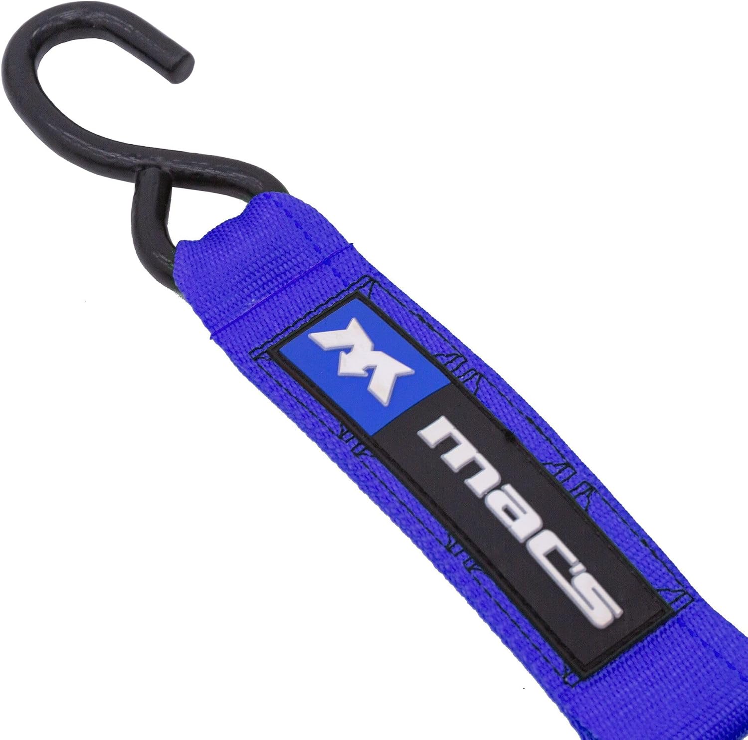 2" x 6' ATV & Motorcycle Ratchet Strap Pack - 4 Tie-Down S-Hook Straps, Soft Loops, Strap Bands & Duffle Bag - 3,335 lb. WLL - Blue