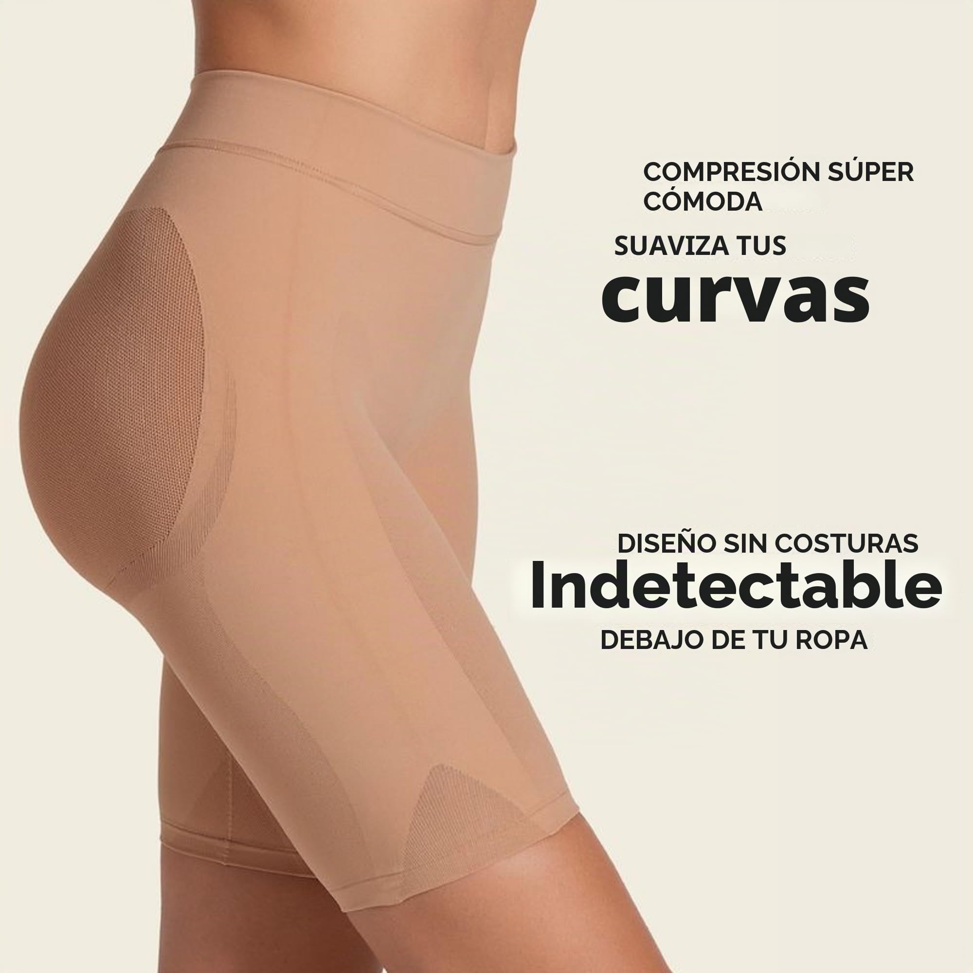 Leonisa Well-Rounded Invisible Butt Lifter Shaper Short Bodi modeladora Mujer (Pack de 1)