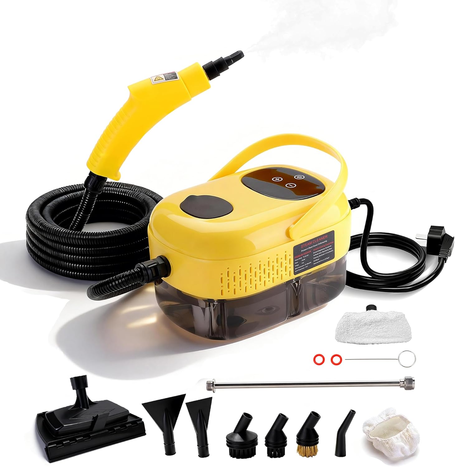 Steam Cleaner,15s Heat-Up 6-Level Adjustable, 3000W Handheld Steam Cleaner for Home with 13 pcs Accessories,Portable Steamer for Kitchens, Grease, Bathroom, Grout,Tile, Floor, Couch and Car