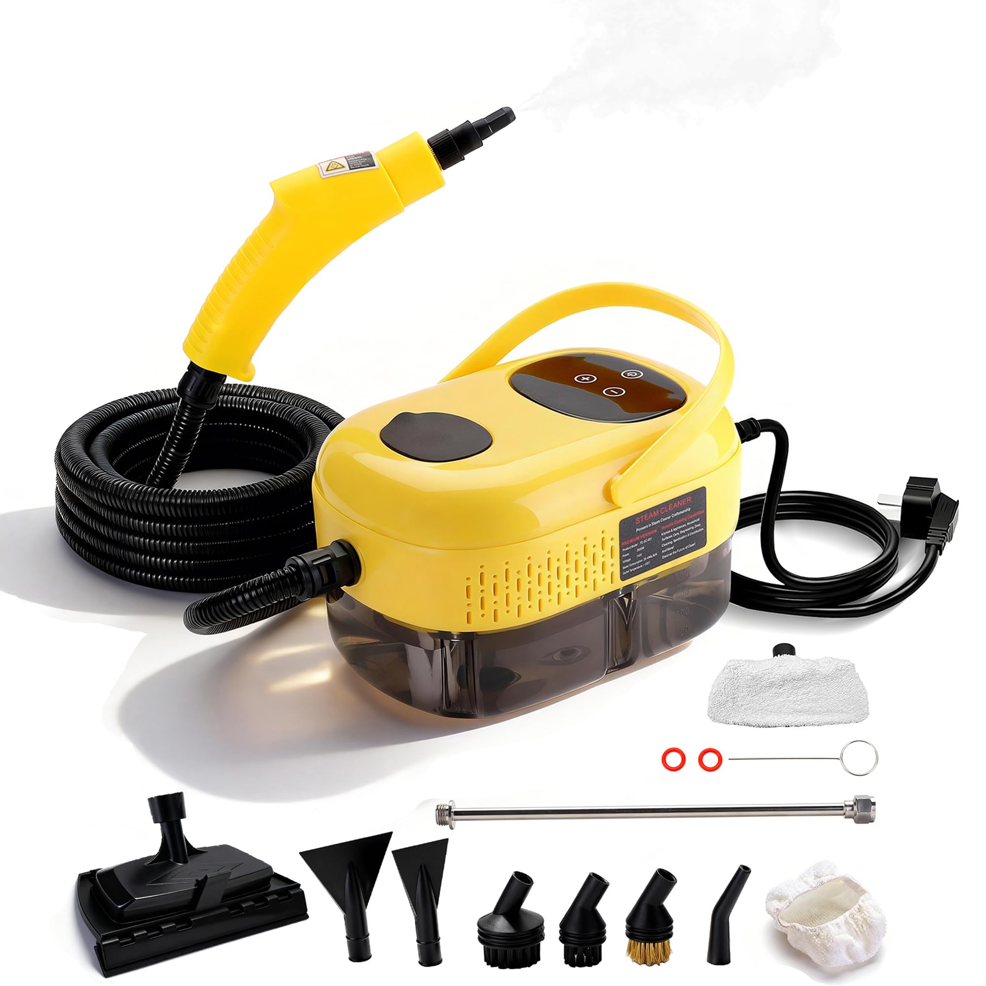 Dampfreiniger, Dampfreiniger Handgerät, 1.2L Wassertank, 15 Sekunden Aufheizzeit, 2500W Hochdruck Steam Cleaner, Dampfreiniger für Alles, Tragbarer Steamer für Auto, Küche, Badezimmer, Fliesen