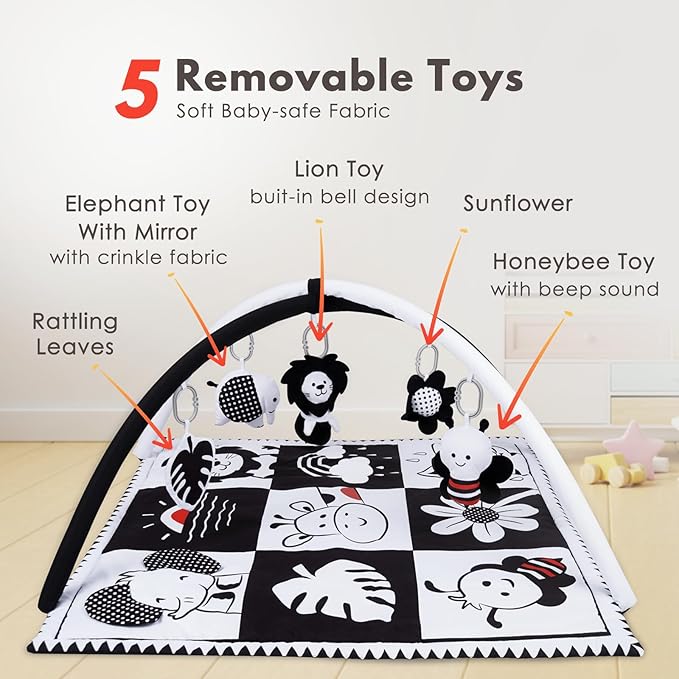 Lovvie & Joy Baby Play Activity Gym Tummy Time Mat 0-12 meses miniatura 4