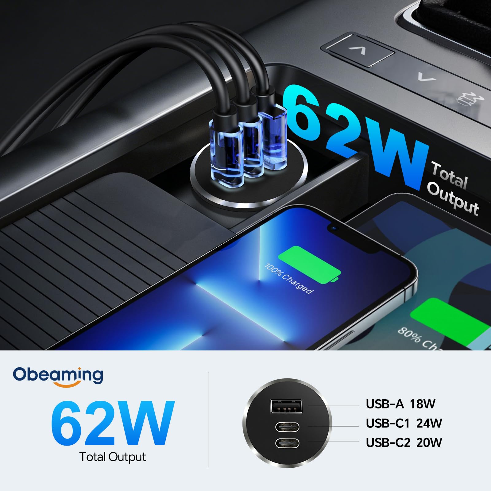 Gniazdo USB C 12 V, kamper USB, całkowicie aluminiowe, podwójny port typu C PD 3.0 i QC3.0 szybka ładowarka do samochodu, kampera, furgonetki, łodzi, ciężarówki, 2 szt