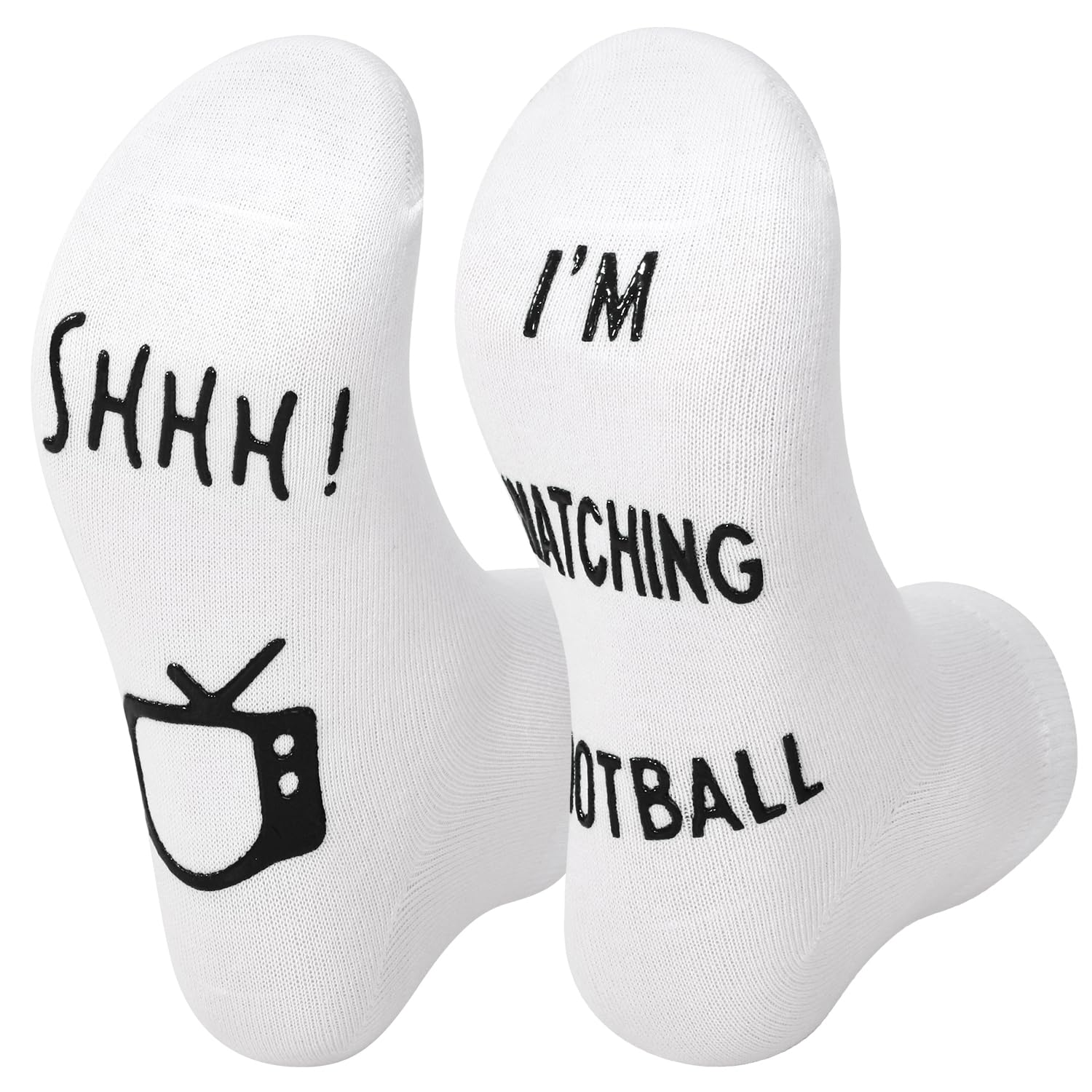 Vinsani® "Shhh I'm Watching Football Funny Ankle Socks for Football Fans, Sports Lovers, Christmas, Birthday Gift – Unisex, Soft Cotton, Fits UK Sizes 4-10, for Sports Lovers