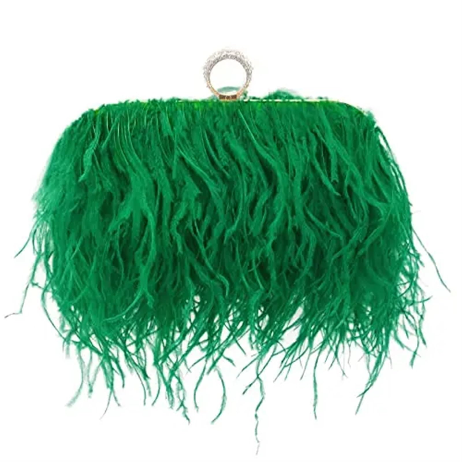 Bolso de Plumas Bolso de Noche con Plumas, Bolsos de Mano for Mujer, Bolsos de Fiesta de Noche, Bolsos de Mano for Mujer, Cadenas(Green)