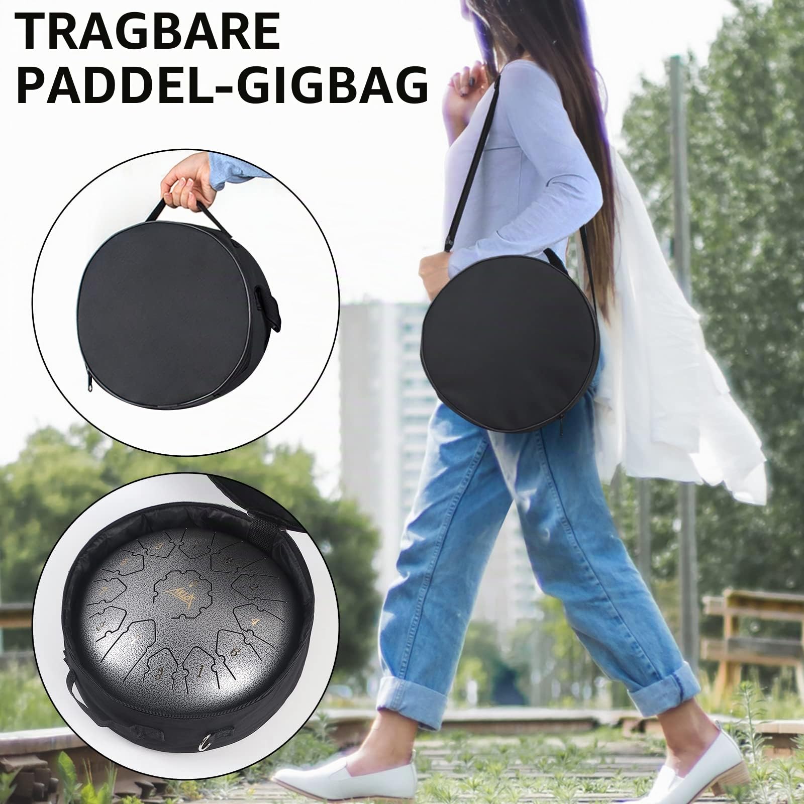 Zungentrommel,AKLOT Tongue Drum 12 Zoll 23 Notizen Handpan C Dur