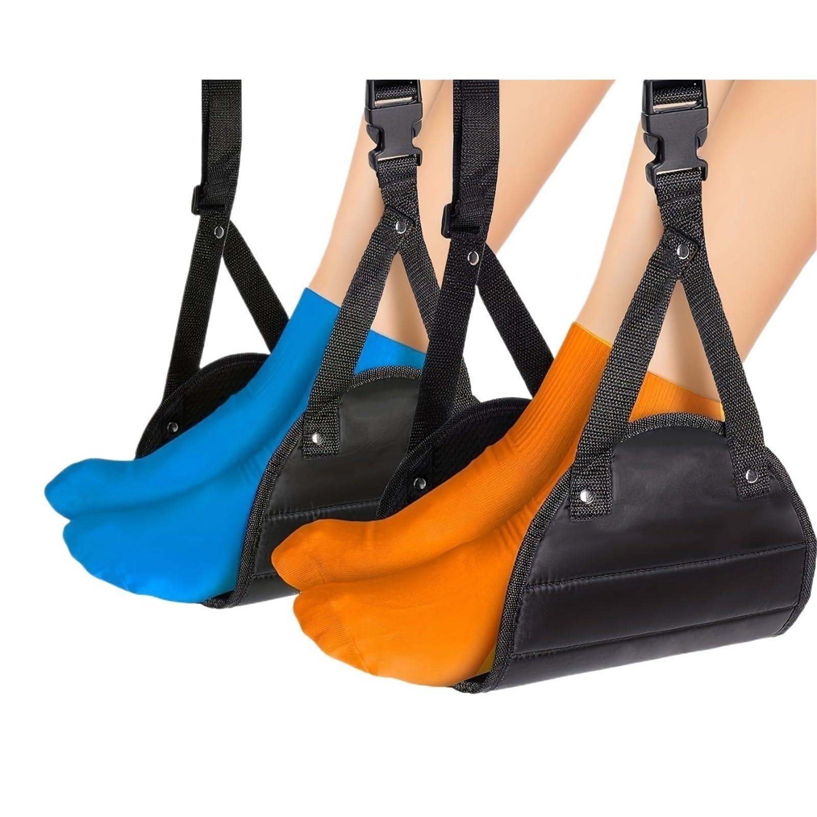 2 pezzi di amaca for i piedi dell'aereo, poggiapiedi, da viaggio in aereo, for le gambe volo, accessori portatili per aereo, ufficio, sotto la scrivania, auto