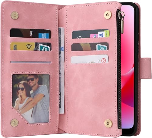 Miniatura 10 de LBYZCASE Funda para Motorola Moto G Power 2023 5G con ranuras para tarjetas bloqueo RFID, funda duradera con cierre magnético, cierre magnético,