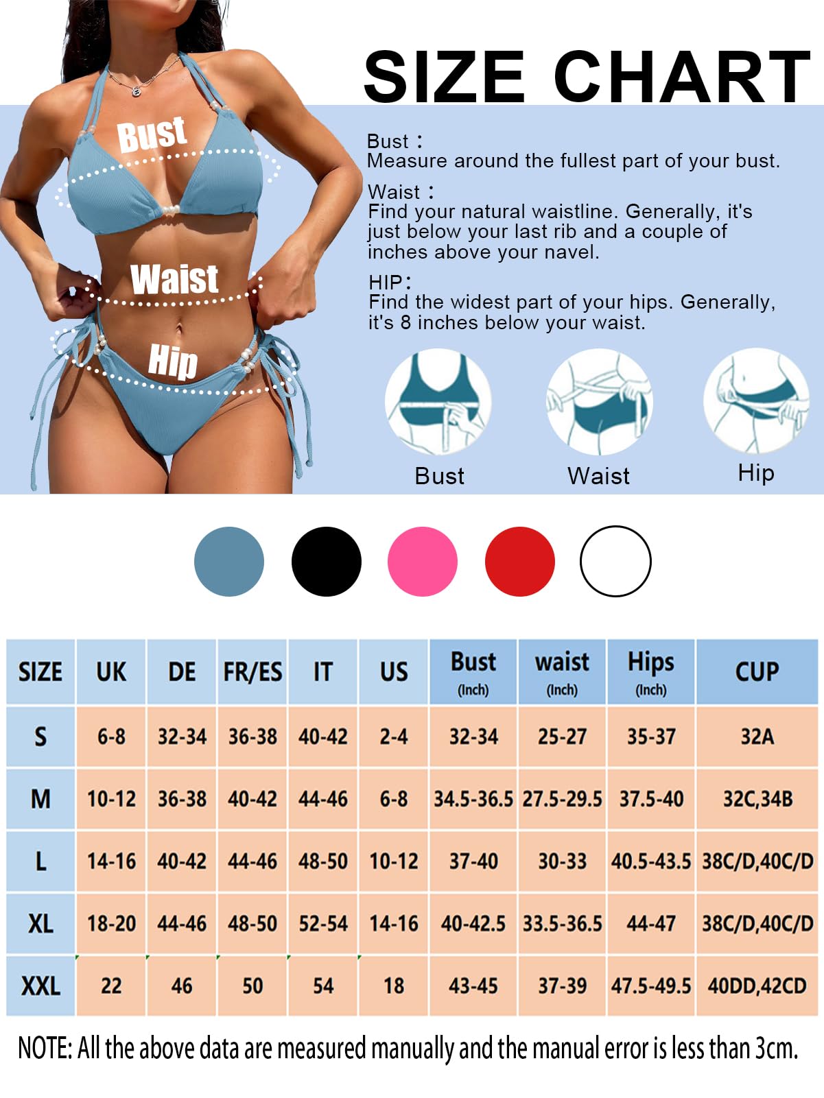 Rayson Triángulo Bikini Mujer Conjunto Elegante Ajustable Halter Traje de Baño 2 Piezas Acolchada Playa Cintura Baja