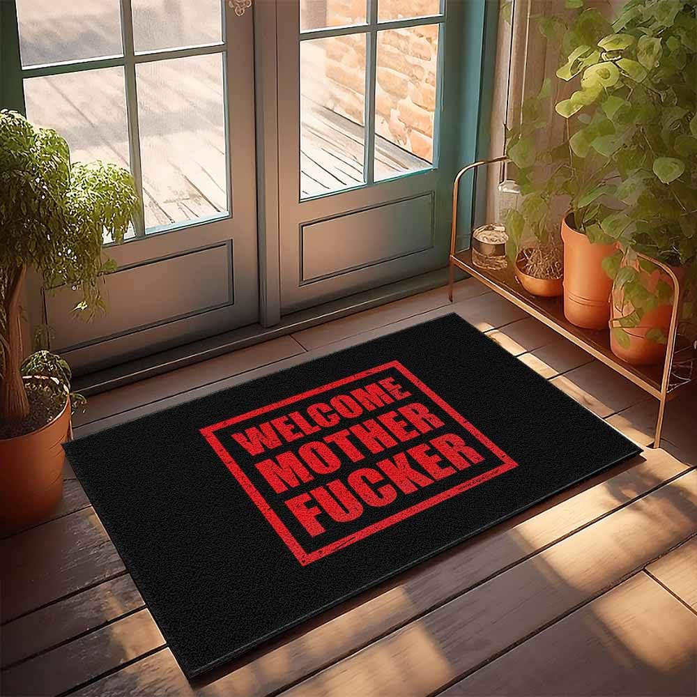 Paillasson intérieur absorbant et tapis d'entrée humoristique multicolore résistant 50x80