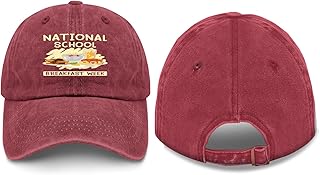 National School Breakfast Week 2025 Womens Baseball Caps Cute Baseball Hats for Women Quick Dry Cap Sun Hat