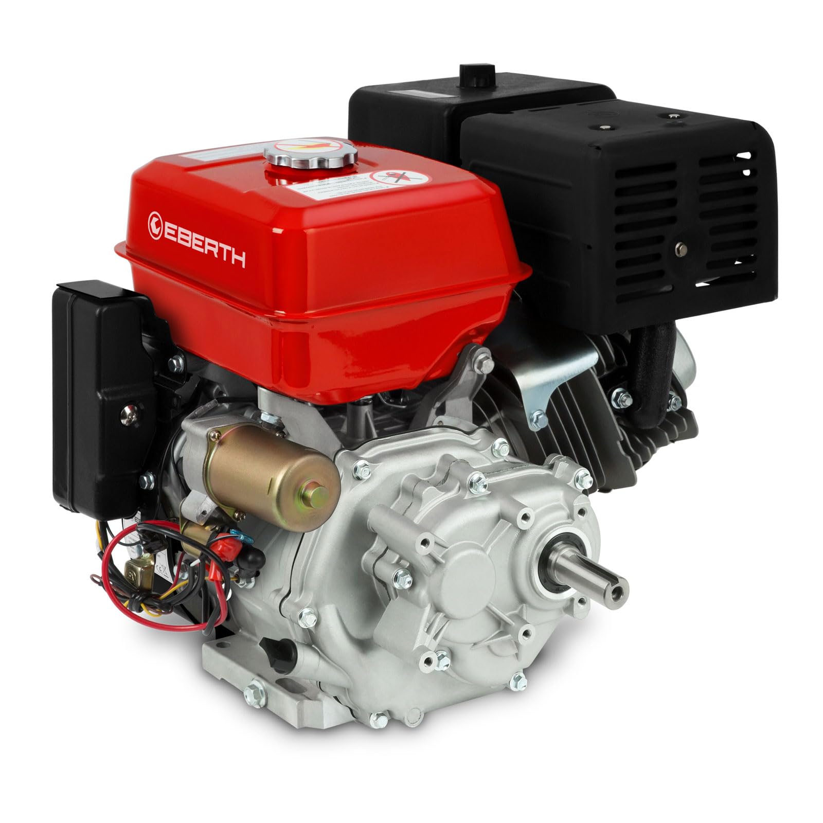 EBERTH 15 CV Motor Térmico de Gasolina Motor de Kart con Reductor 2:1, Eje de 25 mm Ø, Arrancador Eléctrico, Seguridad contra Falta de Aceite, 4 Tiempos, 1 Cilindro, 420 CC Cilindrada