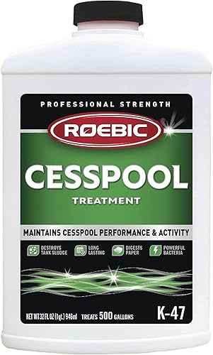Roebic El tratamiento K-47-Q Cesspool evita la obstrucción y la acumulación, las bacterias exclusivas digieren el papel y destruyen los lodos, 32