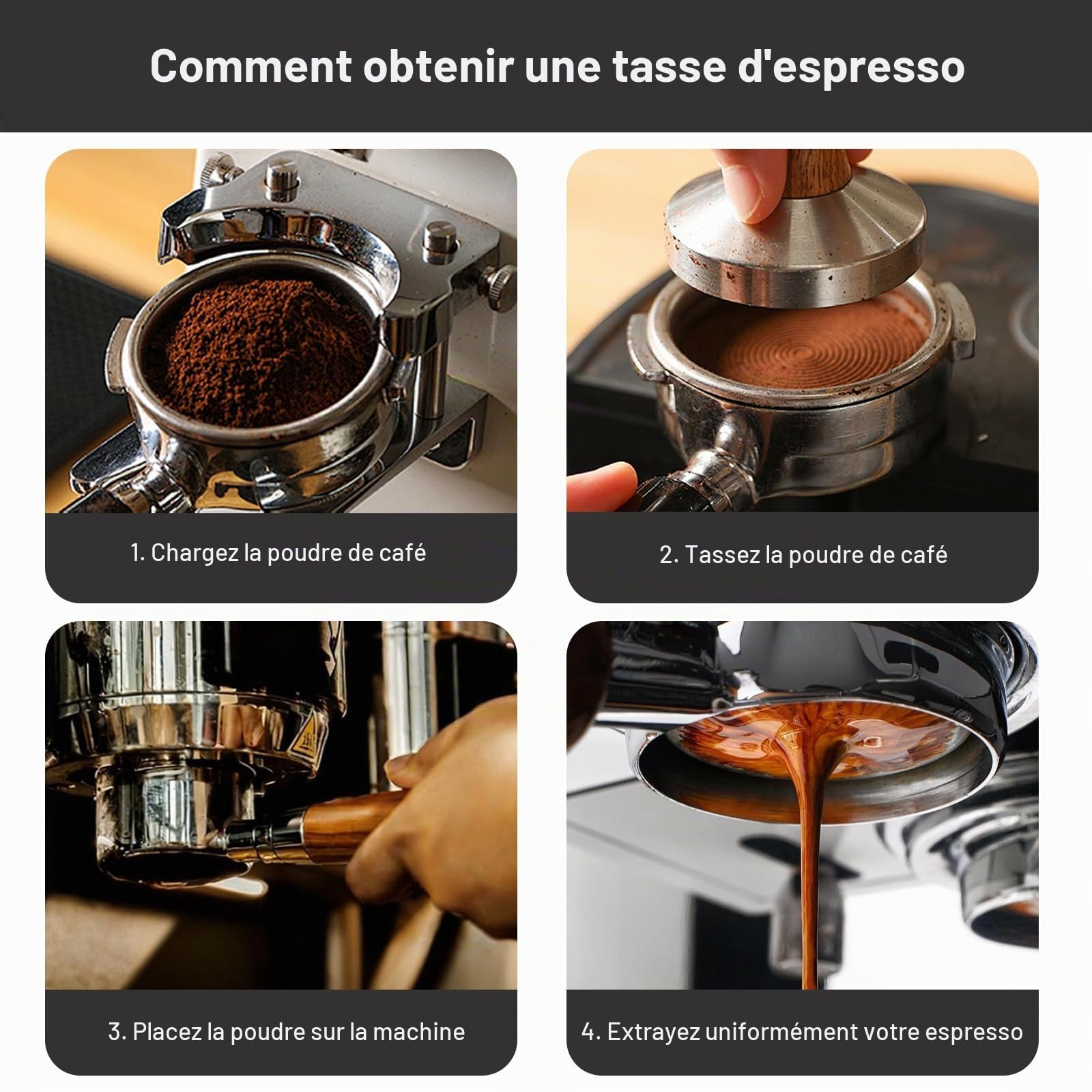 Porte-Filtre Sans Fond 51mm Compatible DeLonghi Dedica EC680/EC685/EC885, Poignée Espresso 3 Oreilles Acier Inoxydable avec Puck Screen & Entonnoir, Poignée Bois