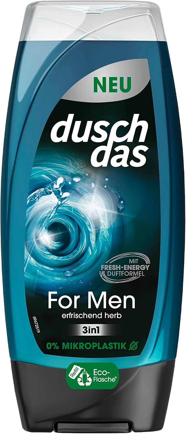 Duschdas Żel pod prysznic For Men z formułą zapachową Fresh Energy zapewnia orzeźwiający prysznic 6 x 225 ml