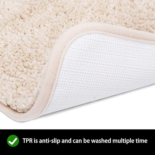 Miniatura 4 de Alfombras de baño peludas, súper absorbentes, antideslizantes, suaves, de felpa gruesa, lavables a máquina, alfombras de baño para baño, ducha y