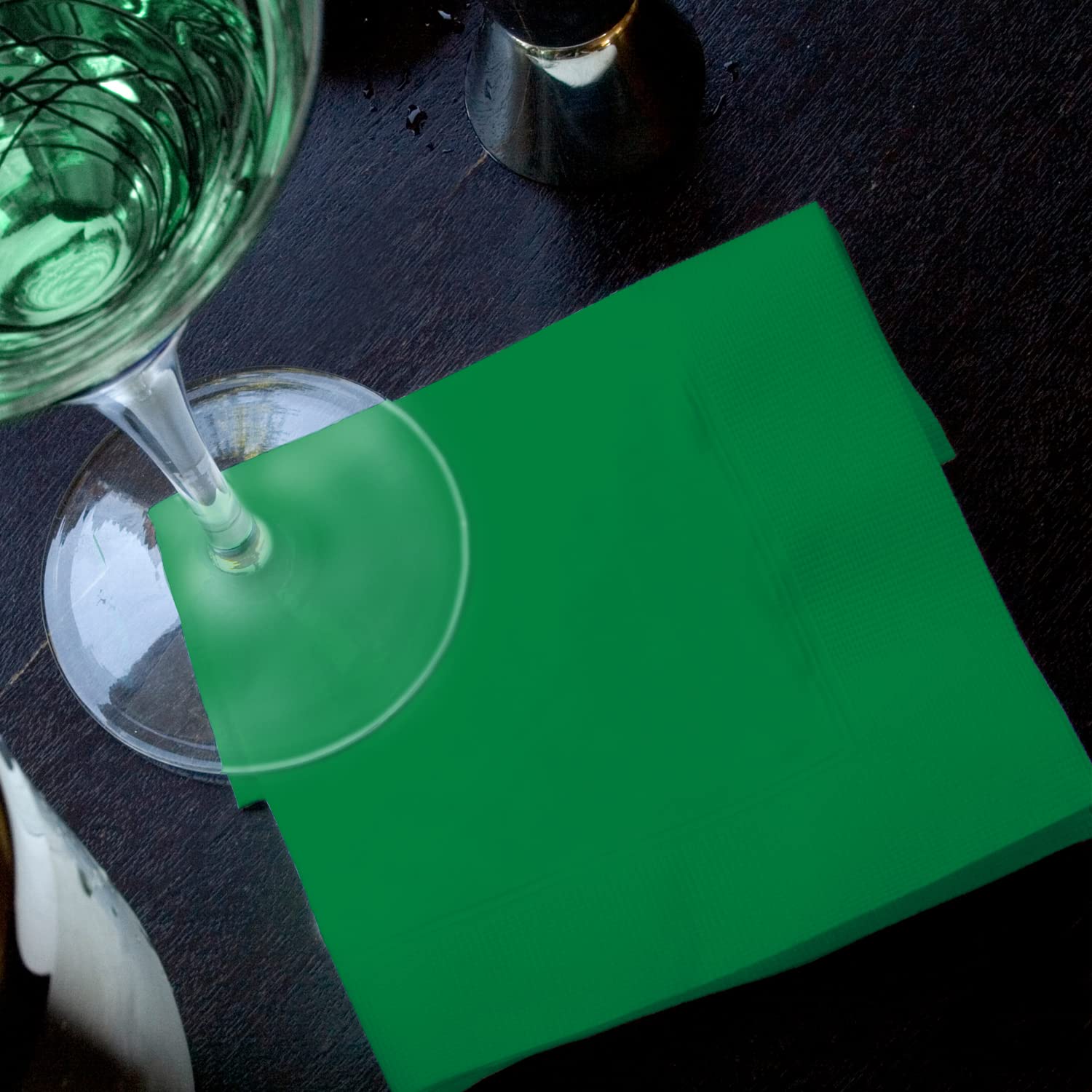 Cocktail-Servietten – 80 Stück, 3-lagig, 25,4x25,4 Cm, Grün, Für Party, Bar, Geburtstag
