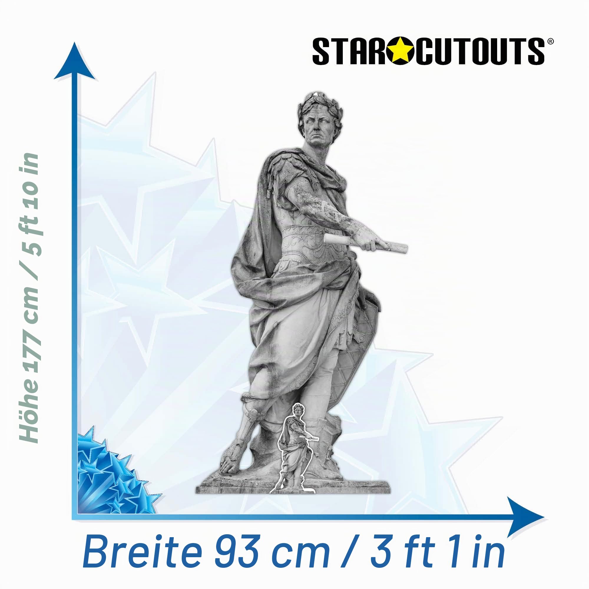 Star Cutouts SC4147 Julius Caesar Römische Statue Großer Pappaufsteller - Antikes Rom Thema Dekoration, Event Display & Foto Requisite