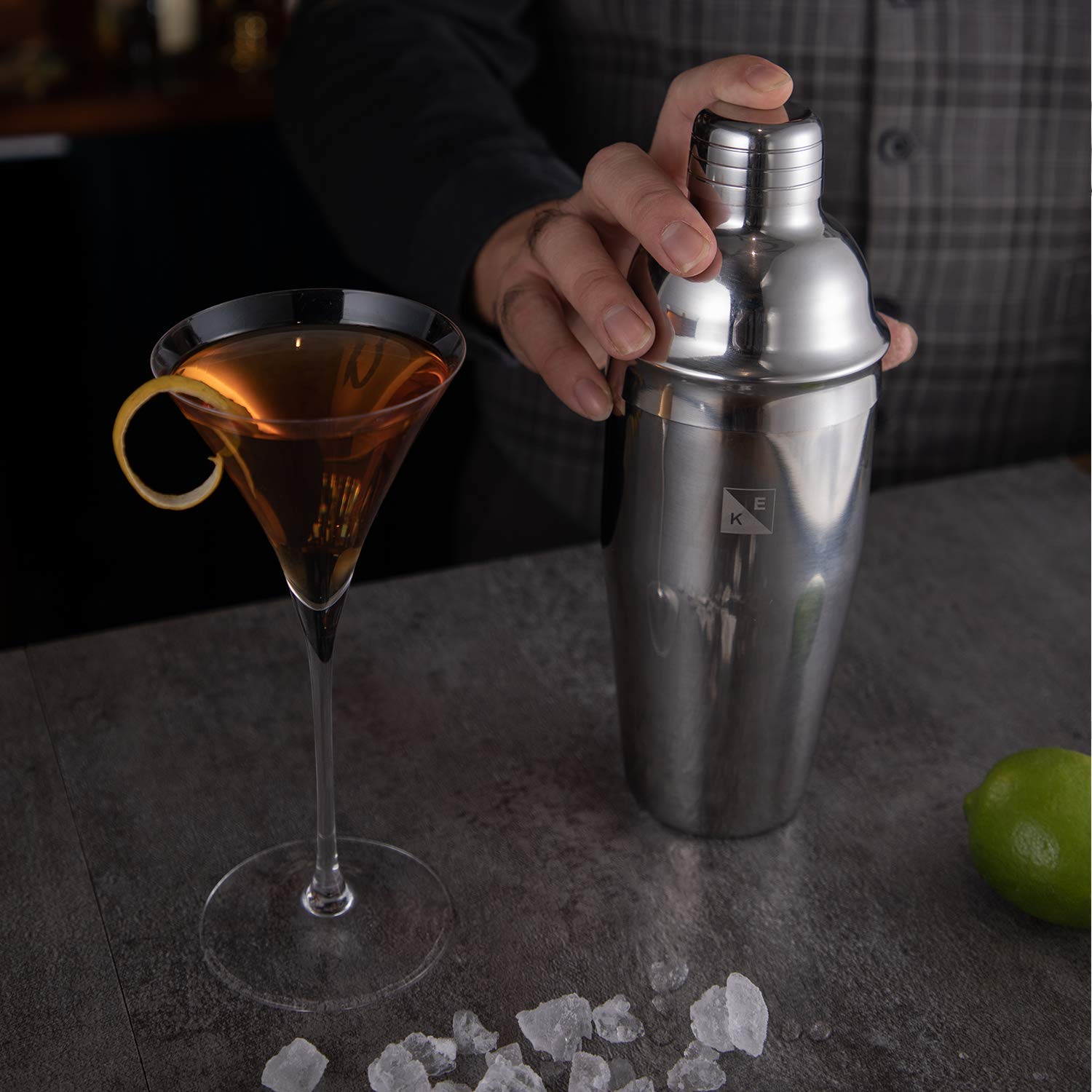 KITESSENSU Cocktail Shaker Set, Stainless Steel Bartending Kit with 24