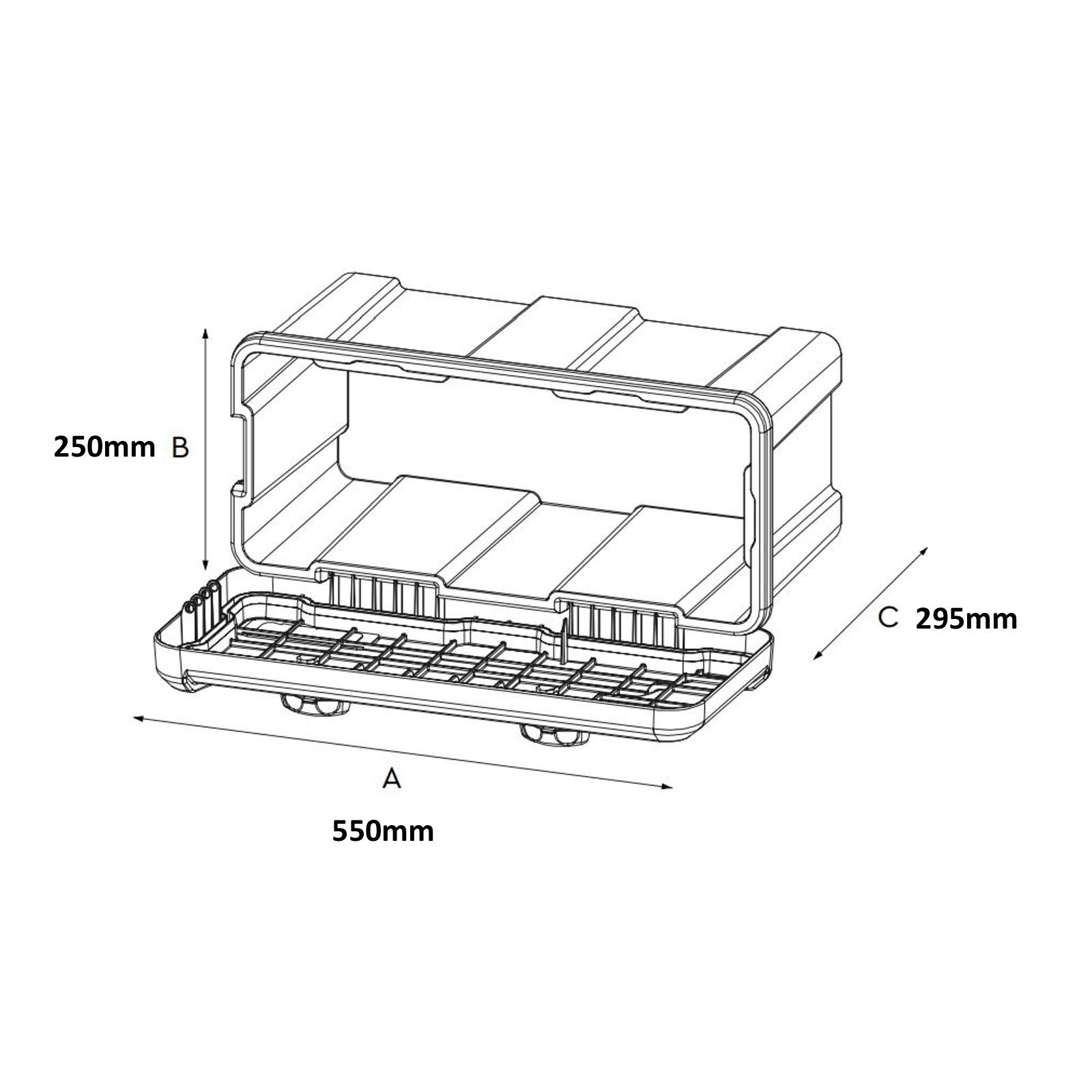 Blackit - Caja de herramientas para remolque, 2 unidades, 550 x 250 x 295 mm, con soporte para barra de remolque