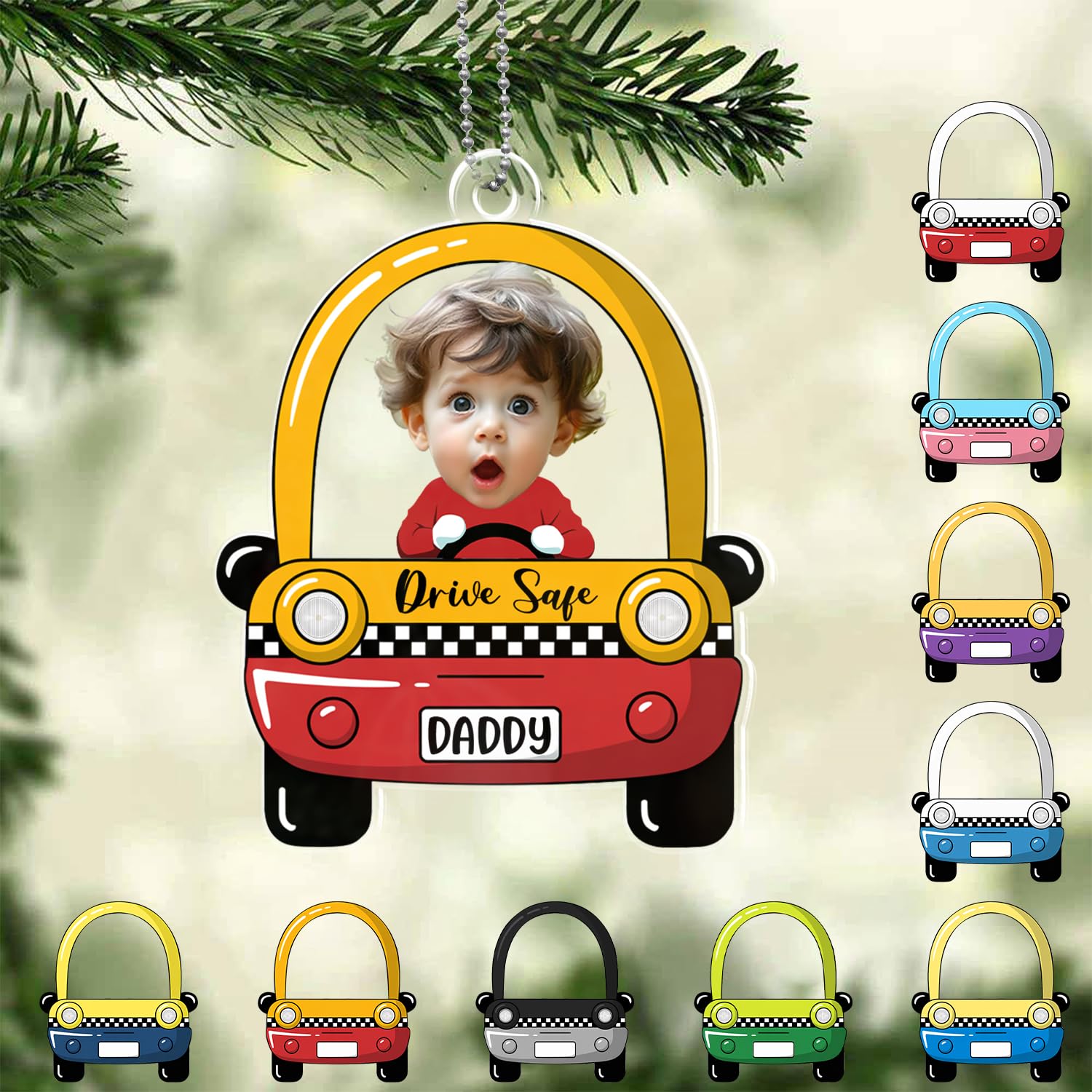 Personalized Drive Safe Daddy Car Hanger Fathers Day Car Gifts Loving Gift for Dad, Father, Papa, Grandpa Gift for Dad (DVD5)