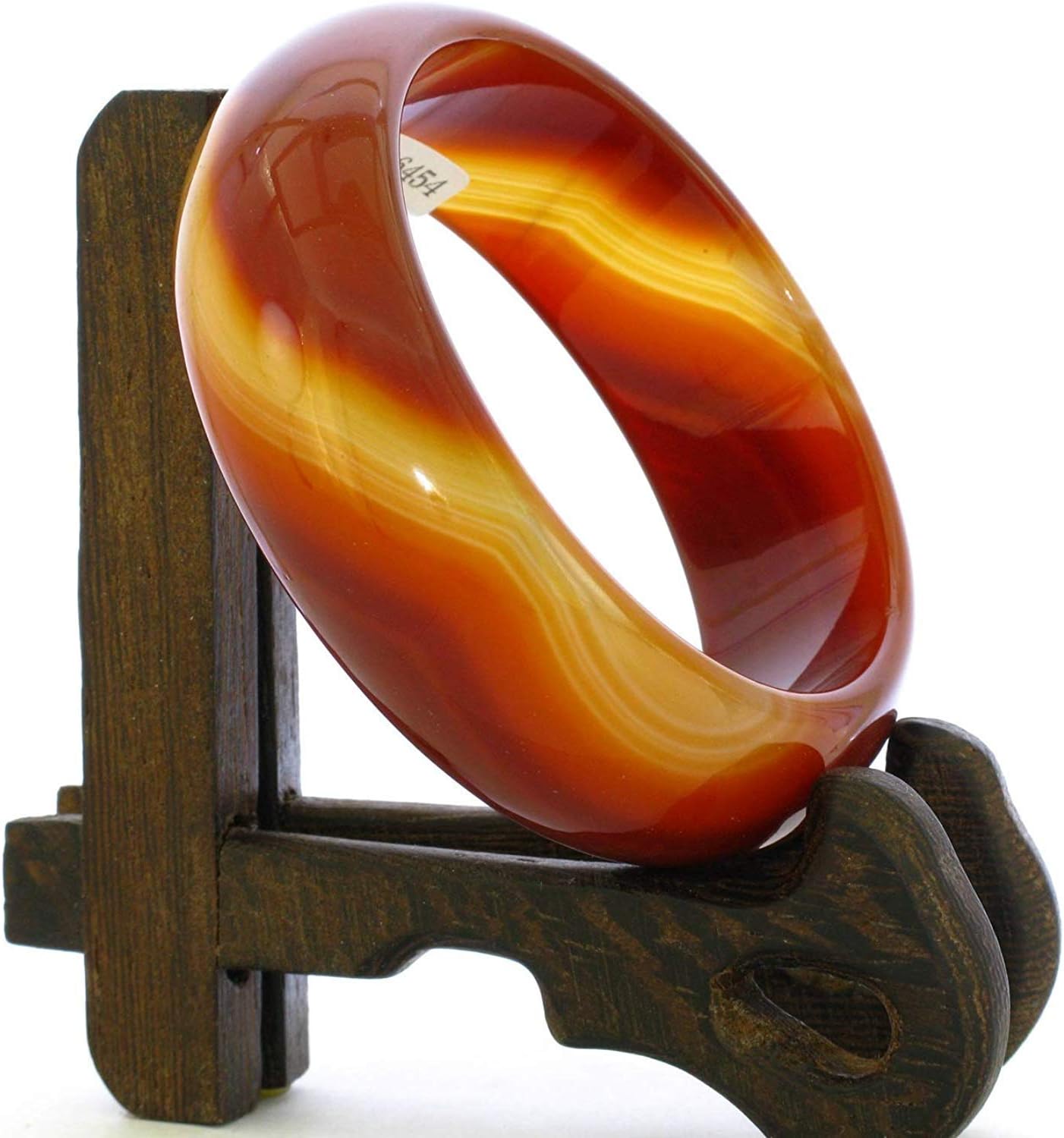 2.2" China Certified Nature Red Chalcedony Jade Women's Bangle Bracelets 6454