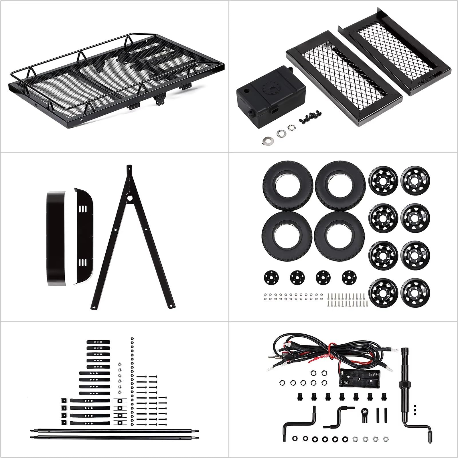 para Axial para SCX10 90046 AXI03007 para TRX-4 para MST para Redcat 1/10 RC Car Crawler 450 * 260MM Remolque Metal Piezas De Reparación De Automóviles Control Remoto Piezas