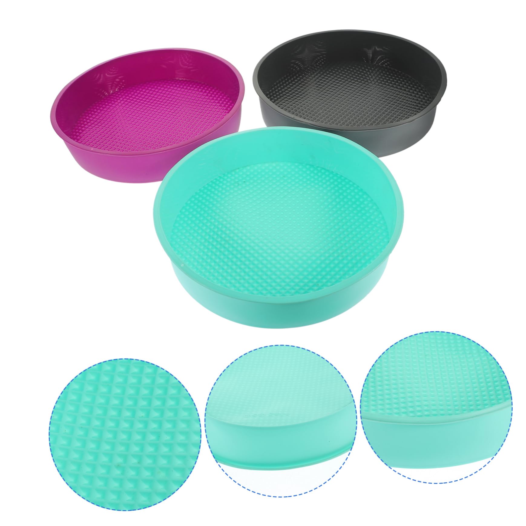 Ciieeo Molde Bizcocho 3 Piezas Molde Para Pasteles Sarten Parrilla Molde Para Hornear Pasteles Utensilios Para Hornear De Silicona Blue Molde Para Tarta