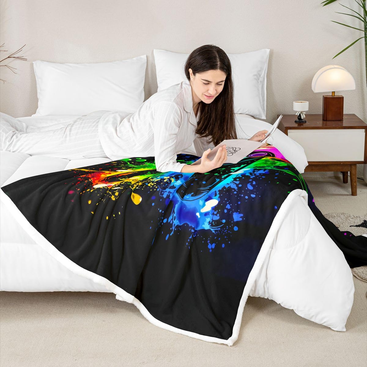 Couverture 220x240cm Gamer Couverture Polaire Flanelle Microfibre Gaming Plaid Jeté De Canapé Décoration De Salle Jeu Personnalisé Gamepad pour Canapé Ou Lit